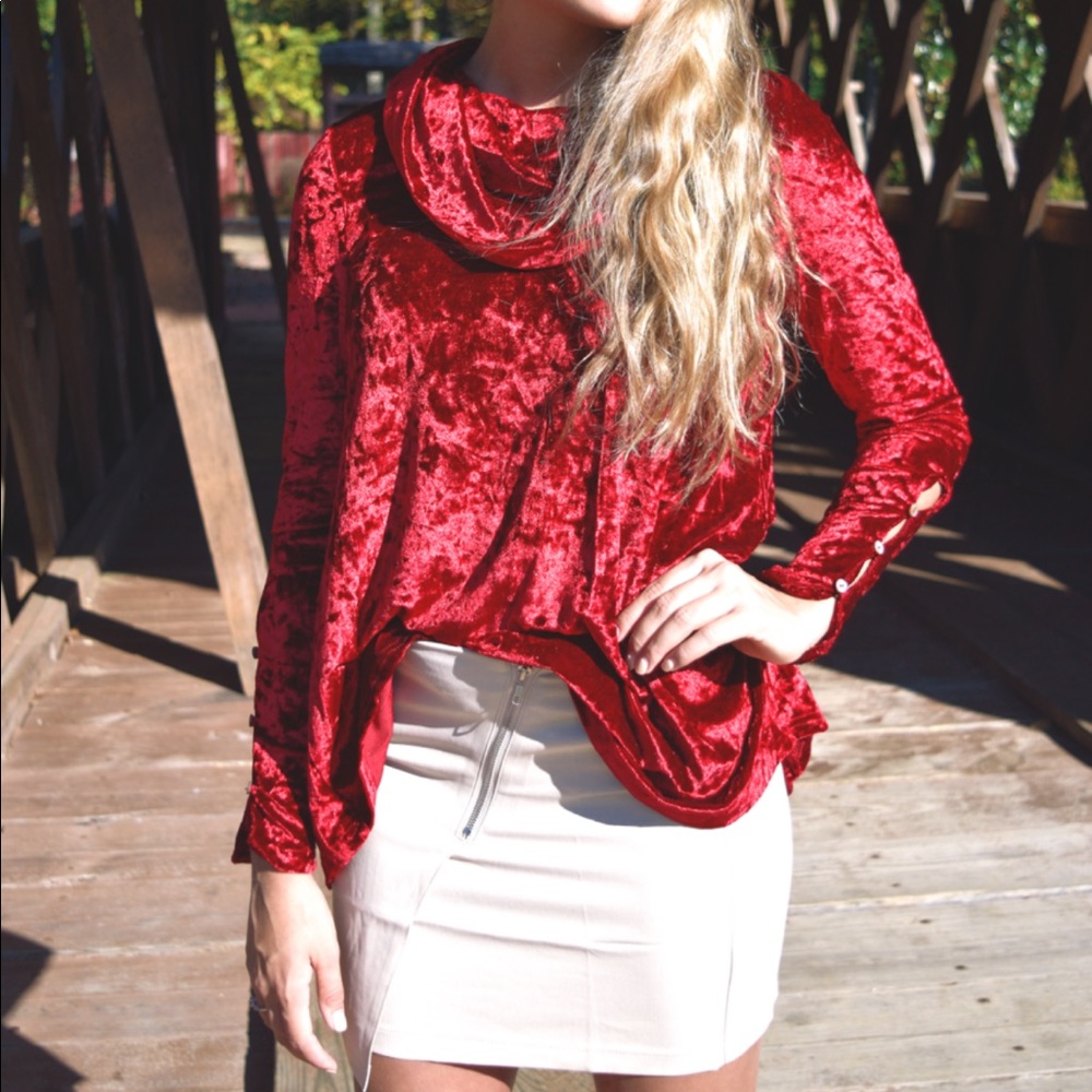 Red velvet top